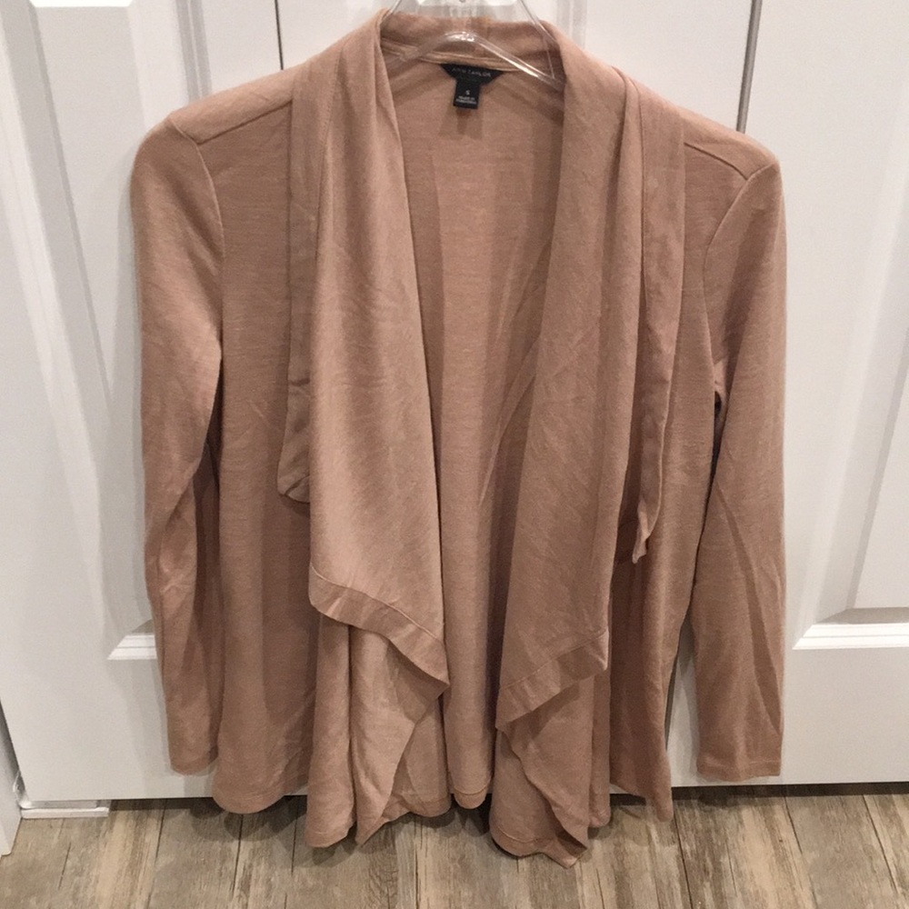 Ann Taylor tan extra long sweater